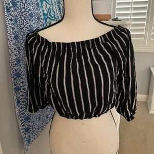 LA Hearts black and white top
